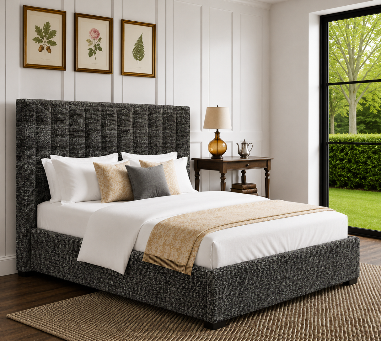 Elora Wingback Ottoman Storage Bed
