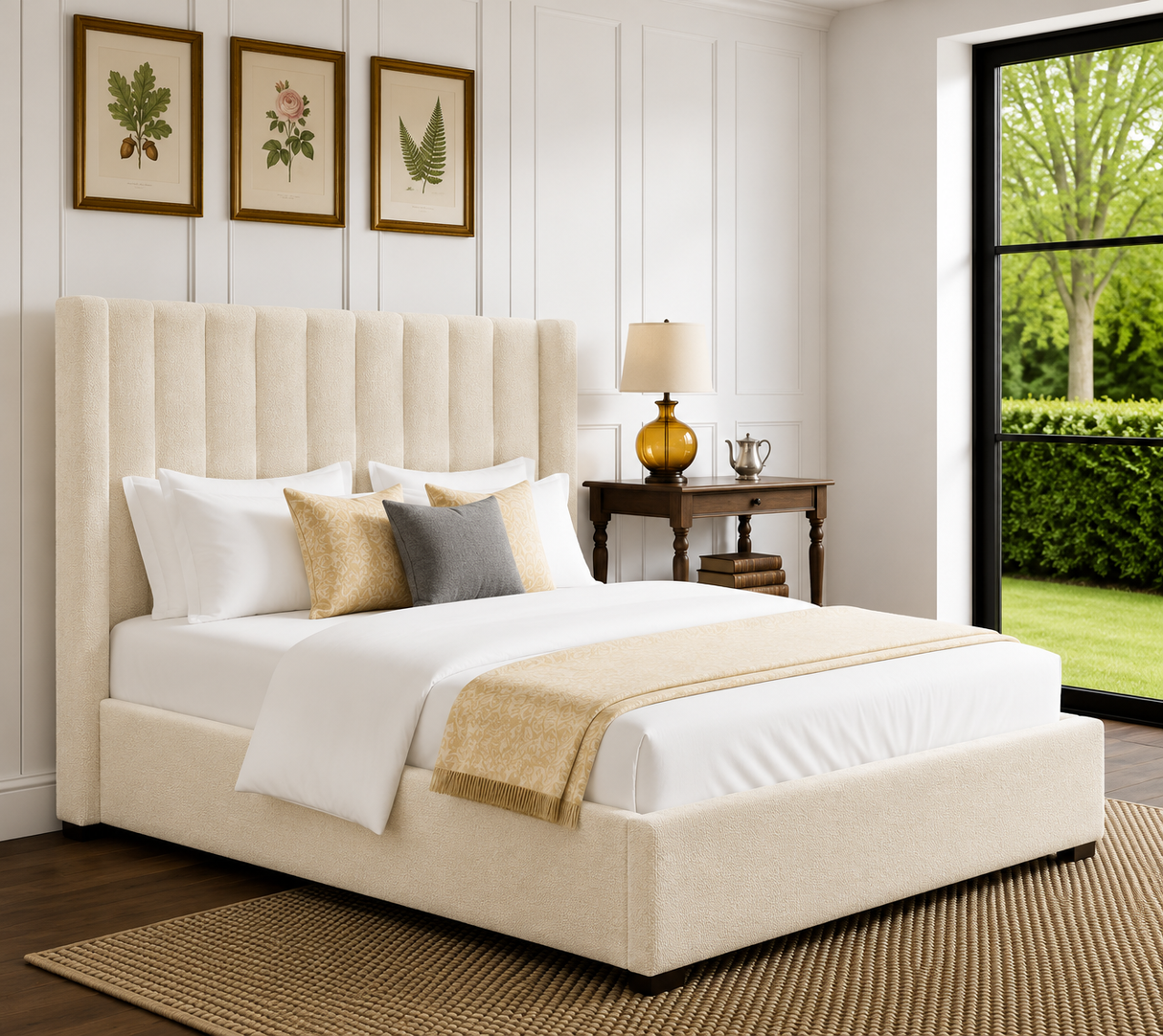 Elora Wingback Ottoman Storage Bed