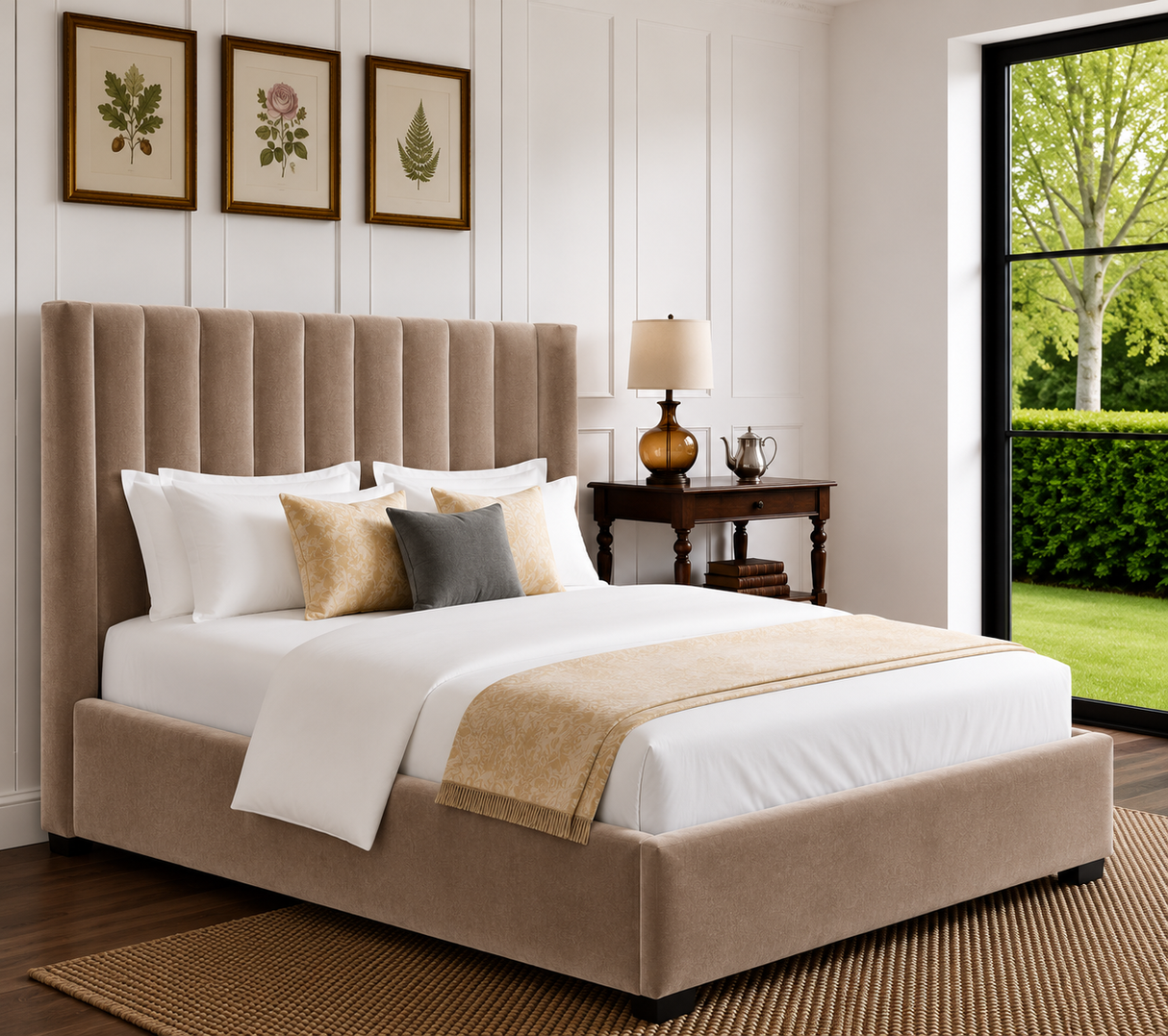 Elora Wingback Ottoman Storage Bed