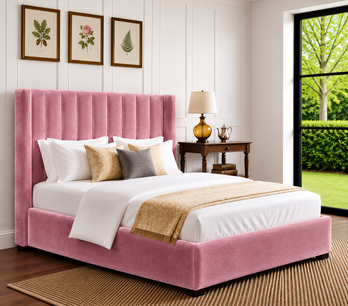 Elora Wingback Ottoman Storage Bed