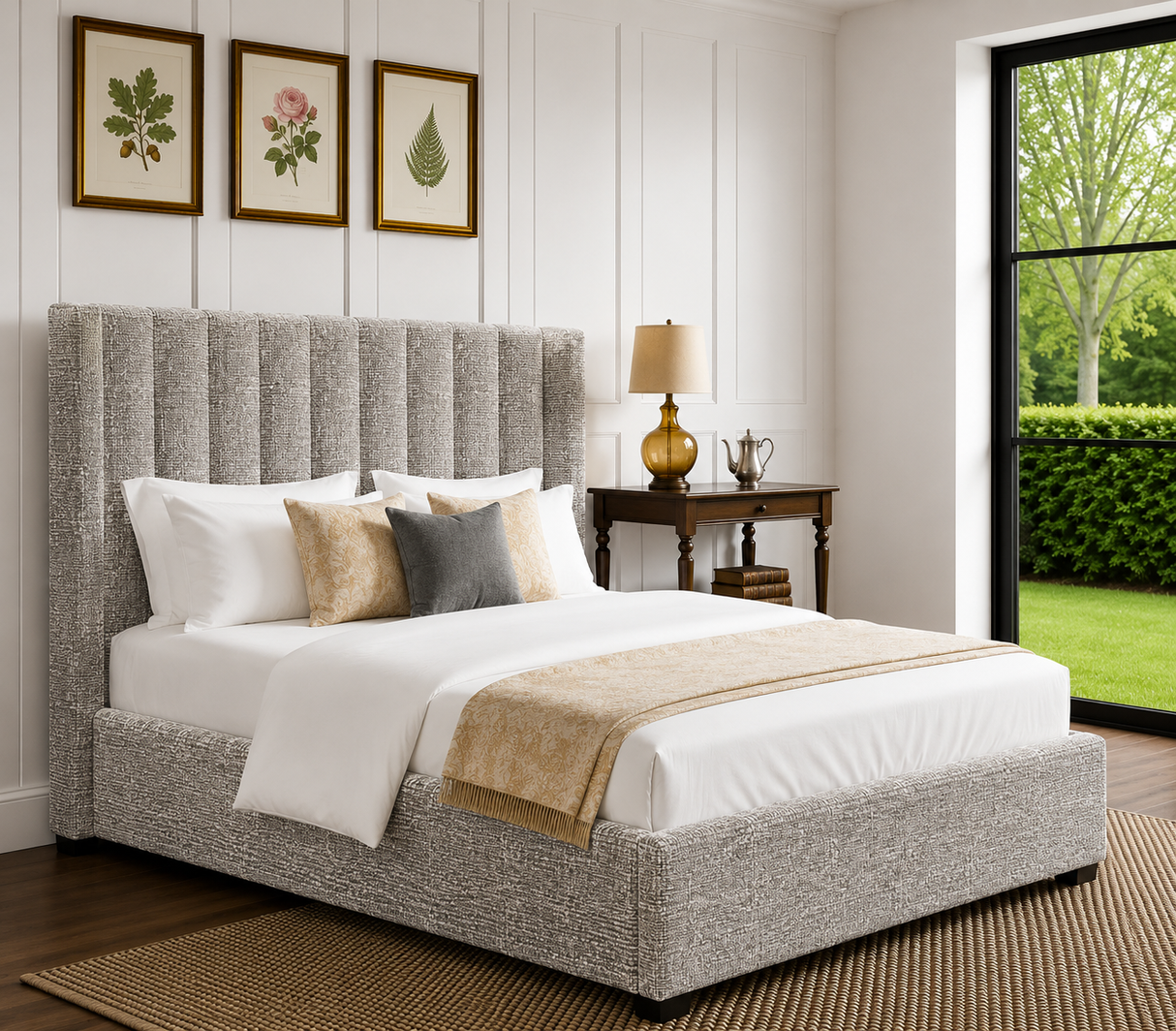 Elora Wingback Ottoman Storage Bed