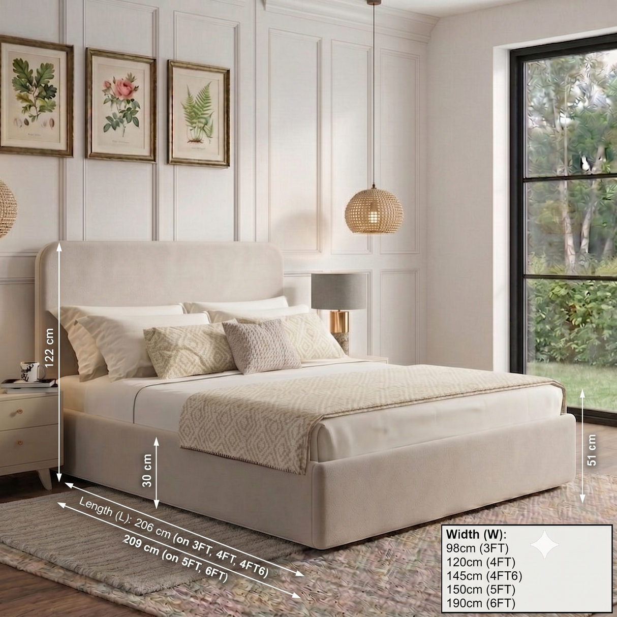 Sienna Ottoman Storage Bed Frame