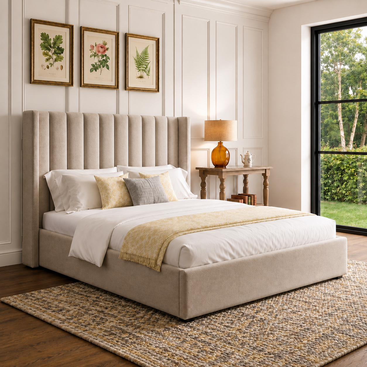 Elora Wingback Ottoman Storage Bed