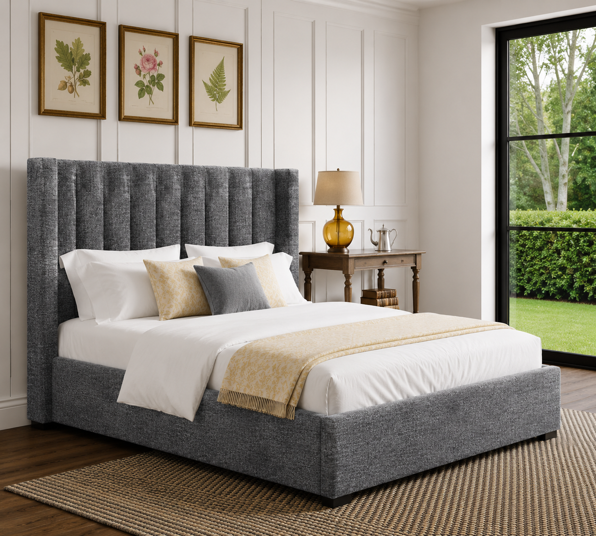 Elora Wingback Ottoman Storage Bed