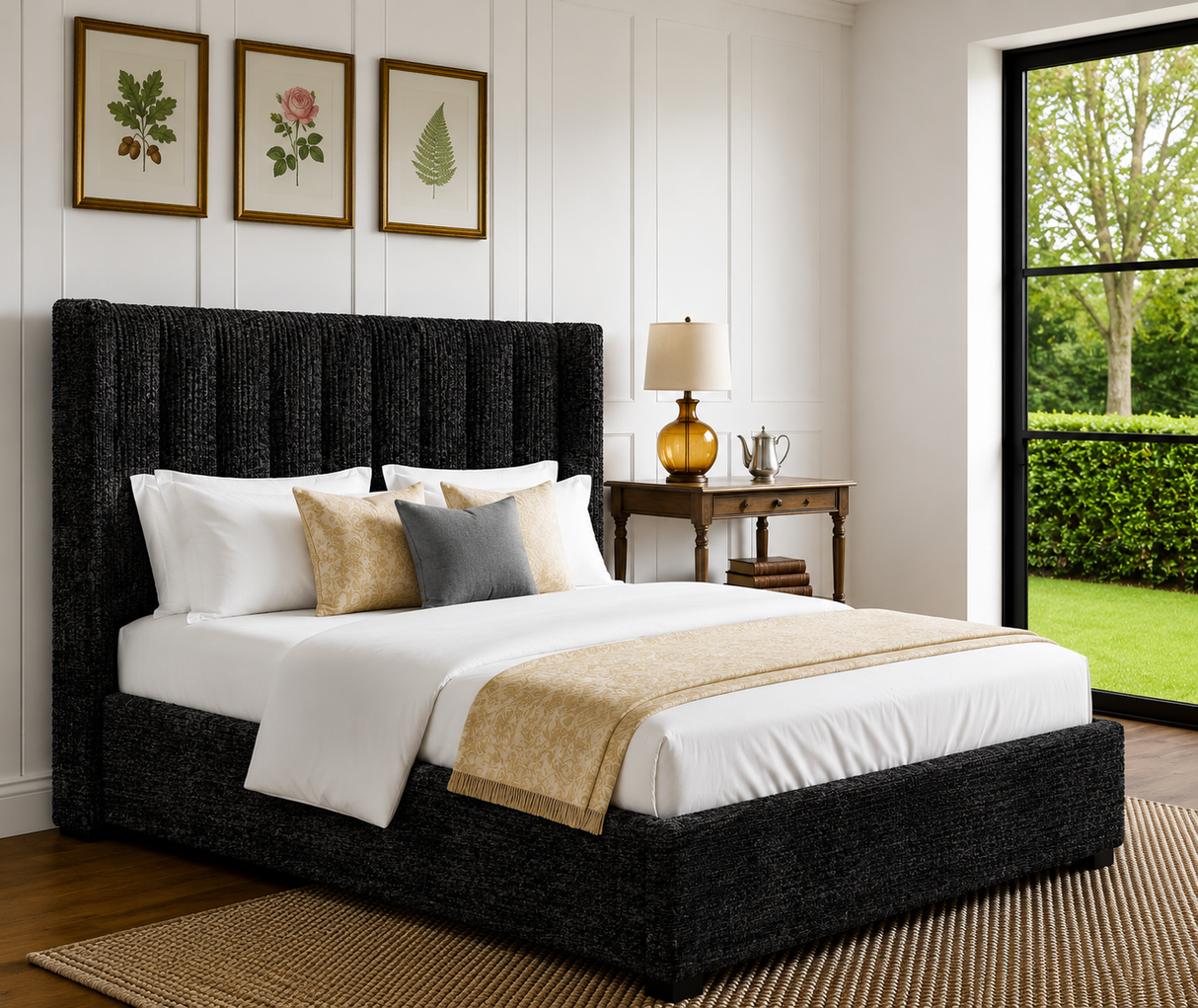 Elora Wingback Ottoman Storage Bed