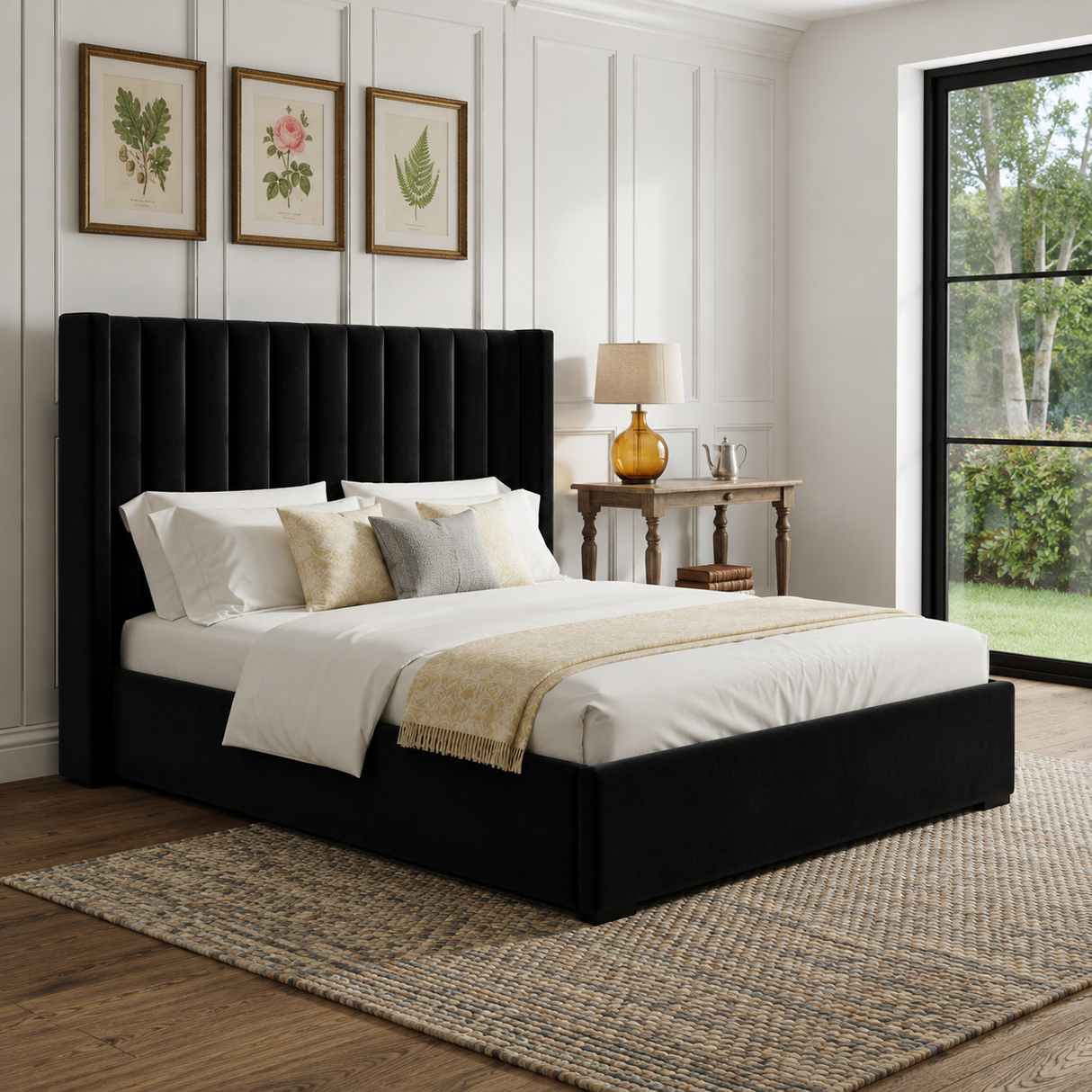Elora Wingback Ottoman Storage Bed