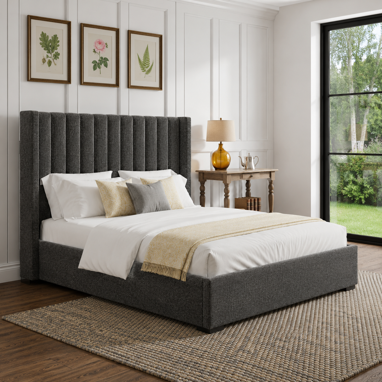 Elora Wingback Ottoman Storage Bed