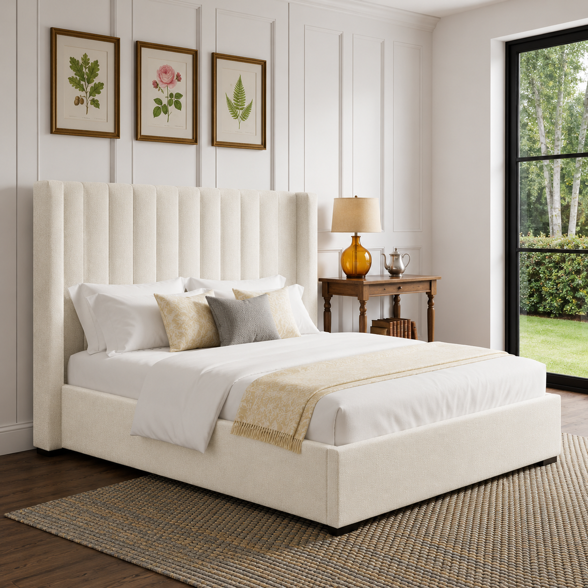 Elora Wingback Ottoman Storage Bed