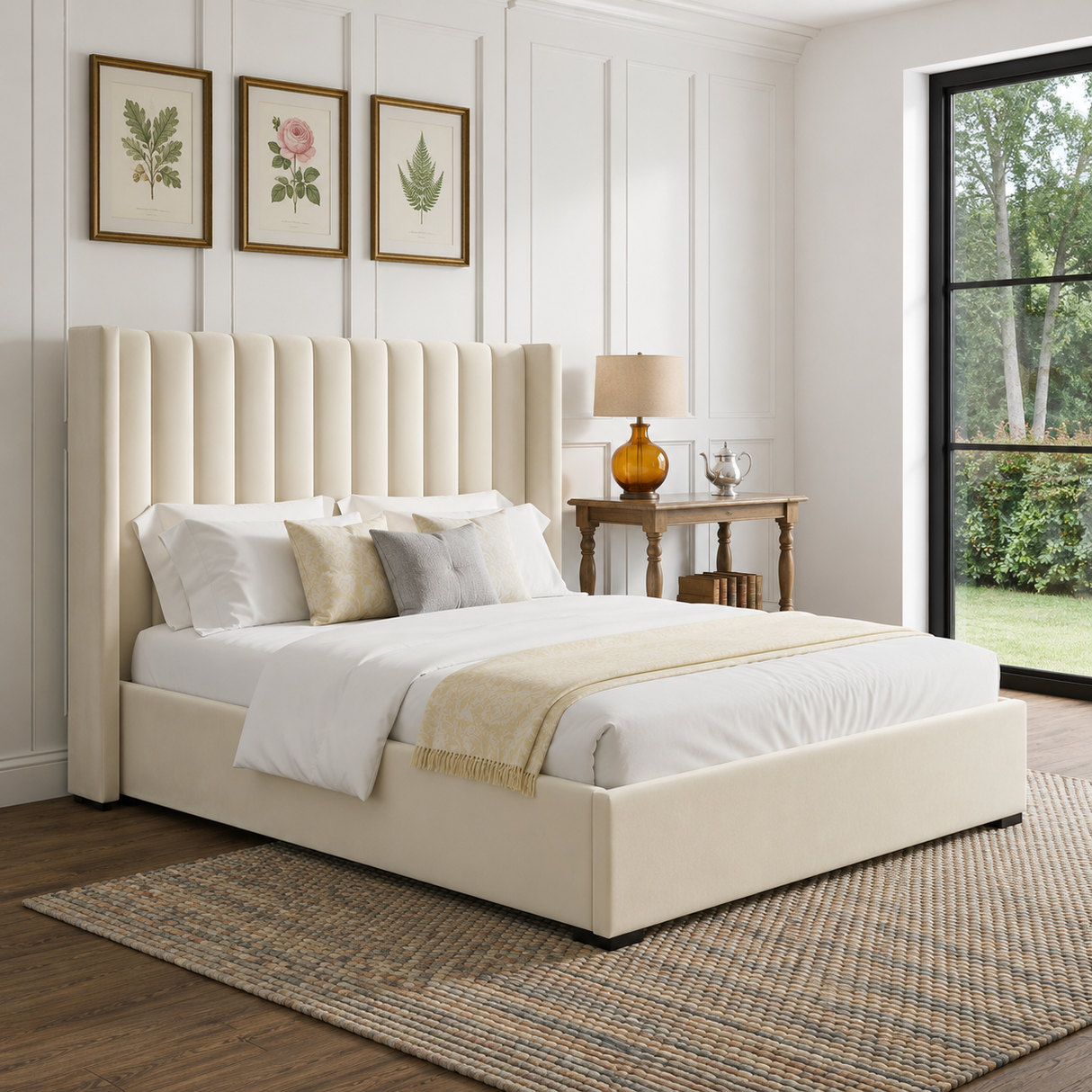 Elora Wingback Ottoman Storage Bed