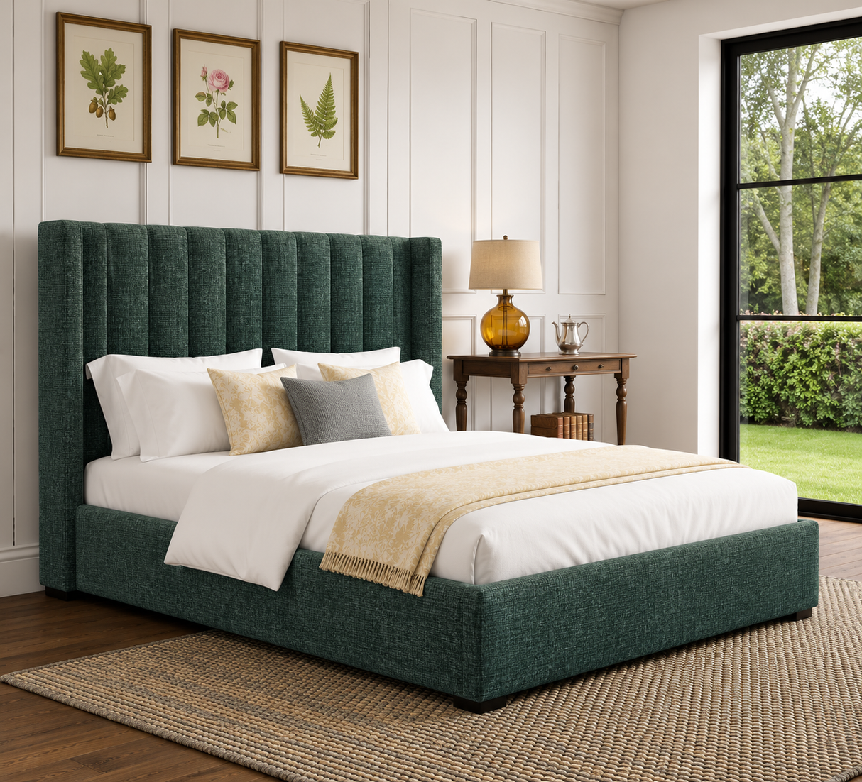 Elora Wingback Ottoman Storage Bed