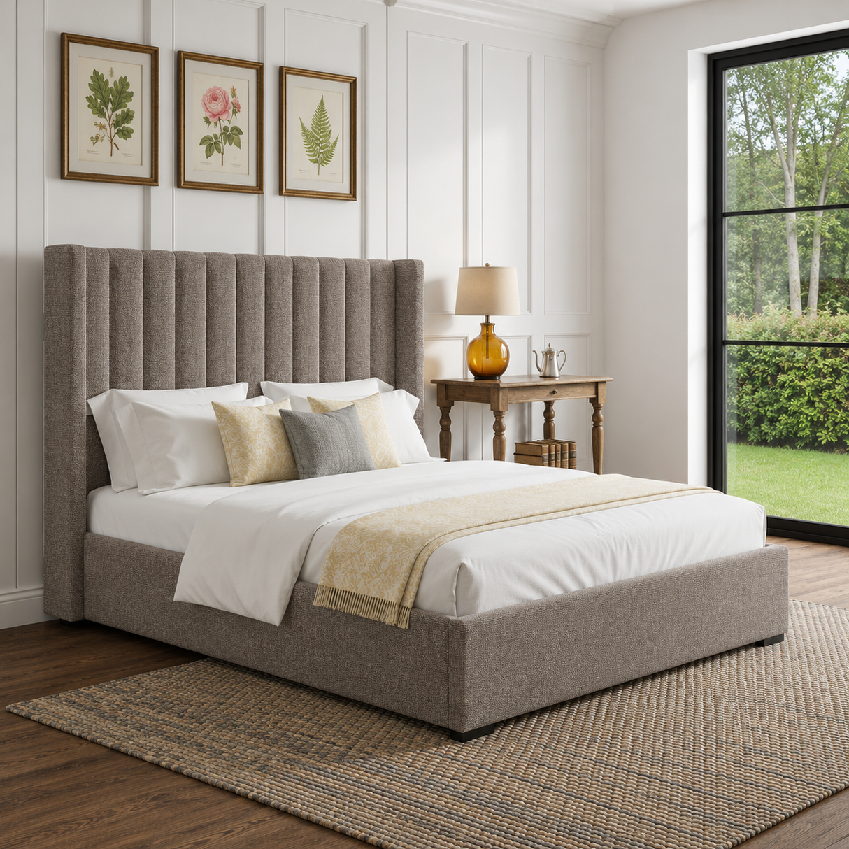 Elora Wingback Ottoman Storage Bed