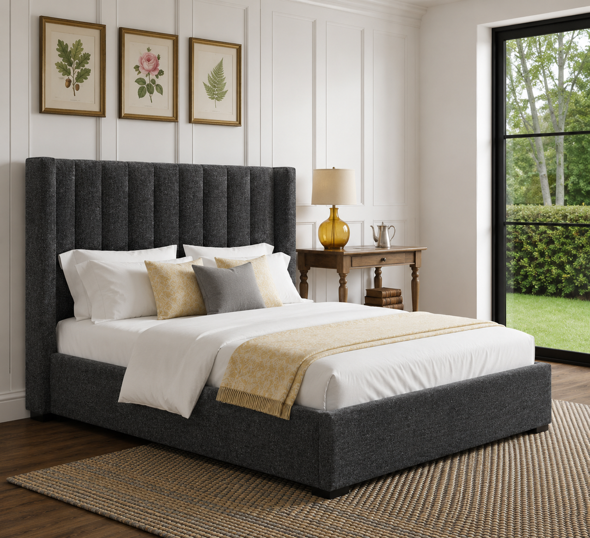 Elora Wingback Ottoman Storage Bed