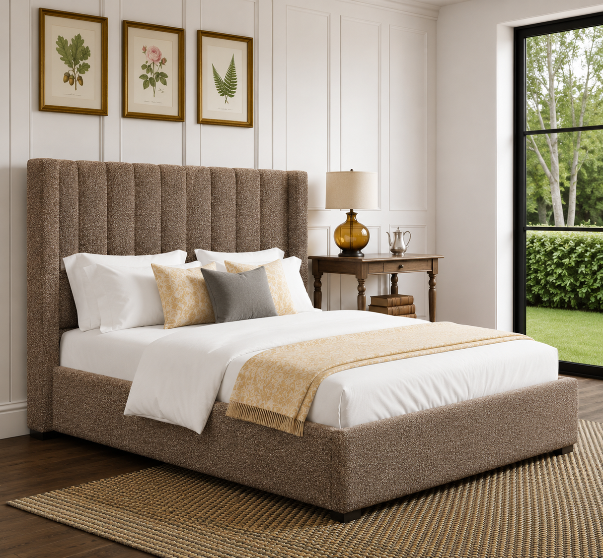 Elora Wingback Ottoman Storage Bed