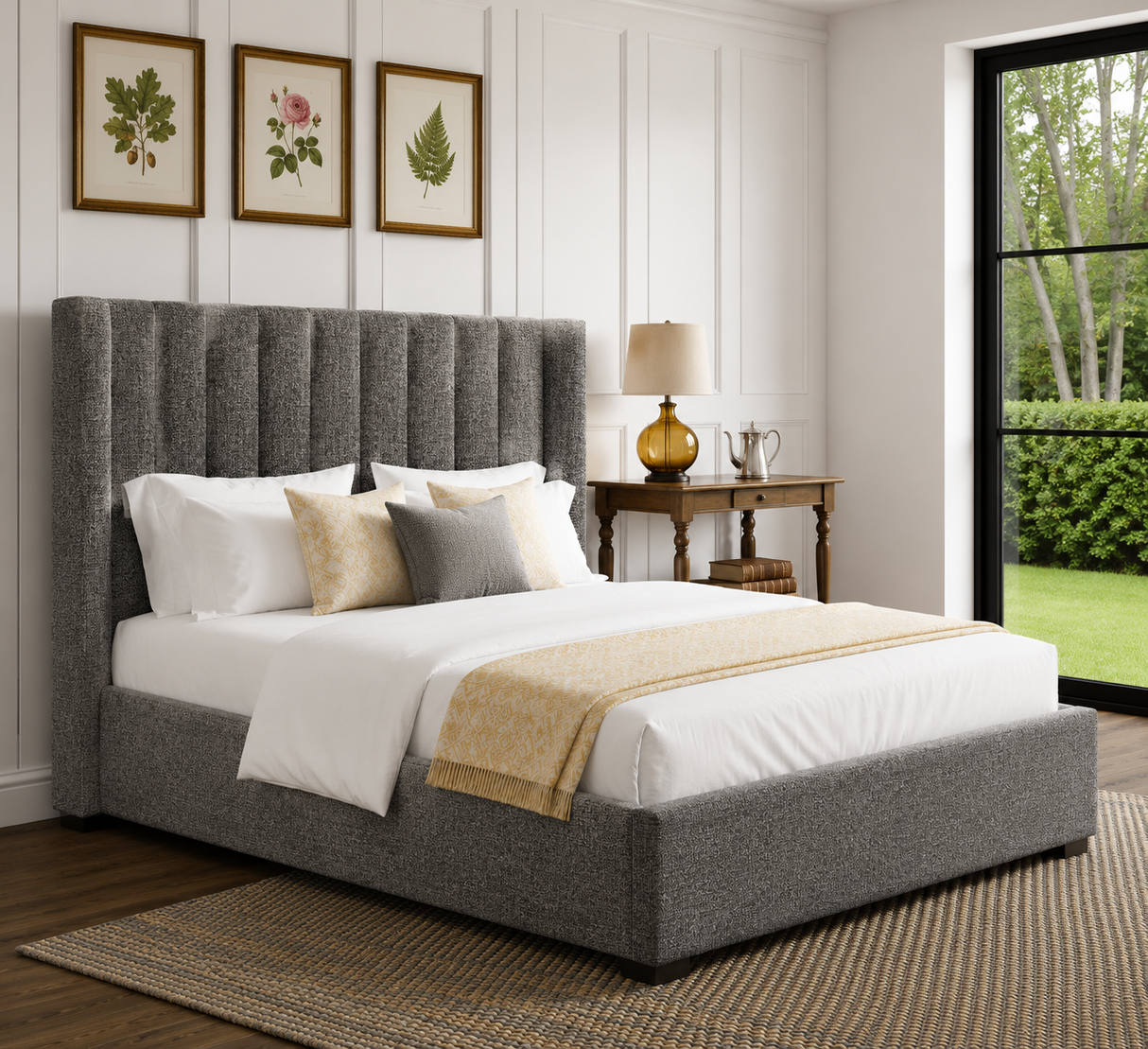 Elora Wingback Ottoman Storage Bed