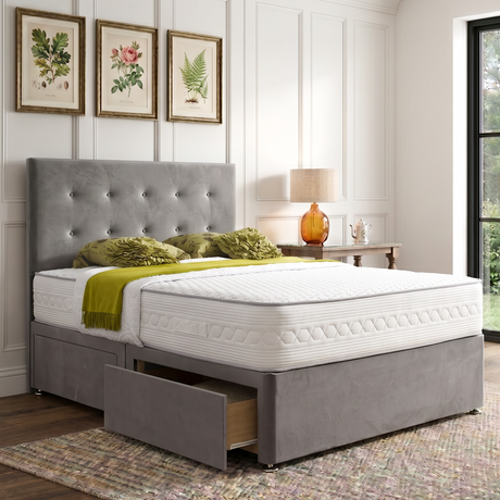 Kylie Divan Bed Set With Button Headboard The Bed Loft