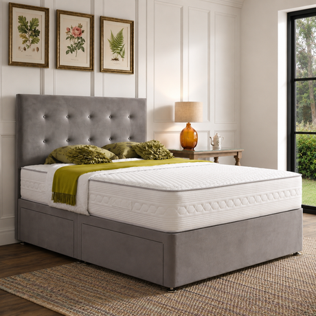 Kylie Divan Bed Set With Button Headboard The Bed Loft