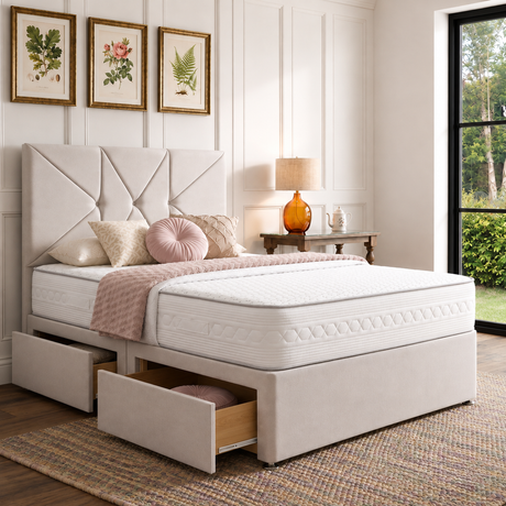 Evelyn Divan Bed Set With Button Headboard The Bed Loft
