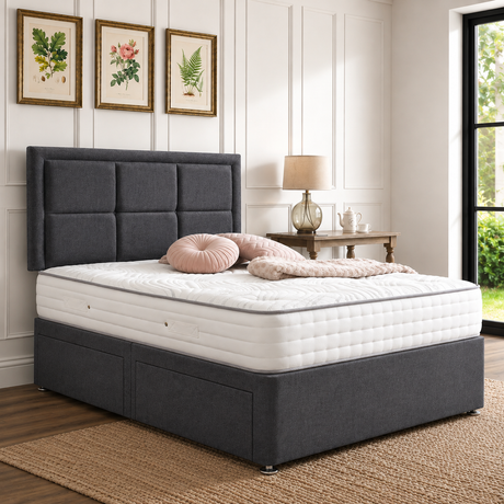 Reed Divan Bed Set With Button Border Headboard The Bed Loft