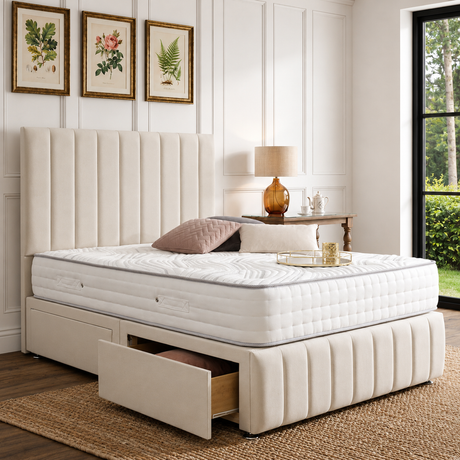 Opal Divan Bed Set With Tall Headboard and Footboard The Bed Loft