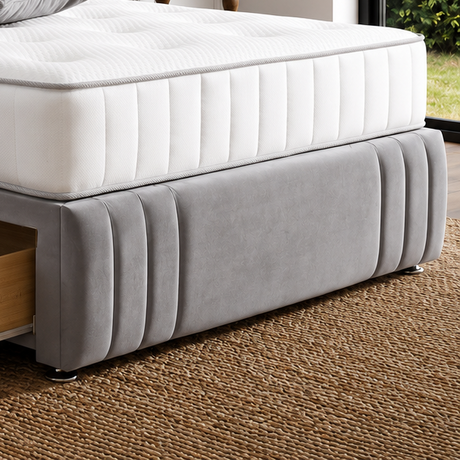Mila Divan Bed Set With Tall Button Headboard and Footboard The Bed Loft