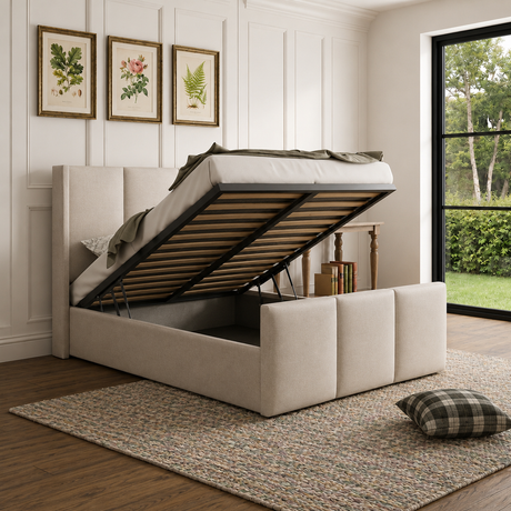 Lumi Wingback Ottoman Storage Bed The Bed Loft