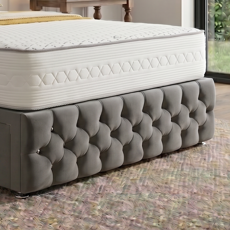 Maple Divan Bed Set With Tall Button Headboard and Footboard The Bed Loft