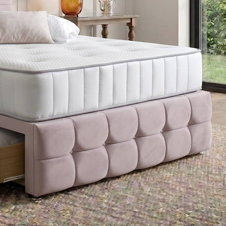 Rivers Divan Bed Set With Tall Button Headboard and Footboard The Bed Loft